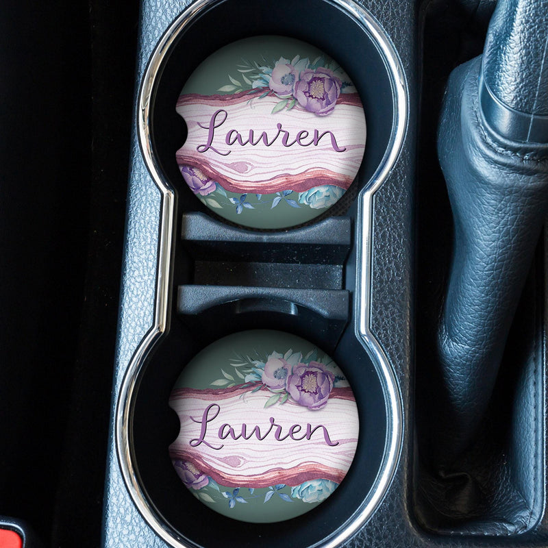 Boho Car Coasters - Cute Custom Coaster Set for Car Decor & Wedding Favors