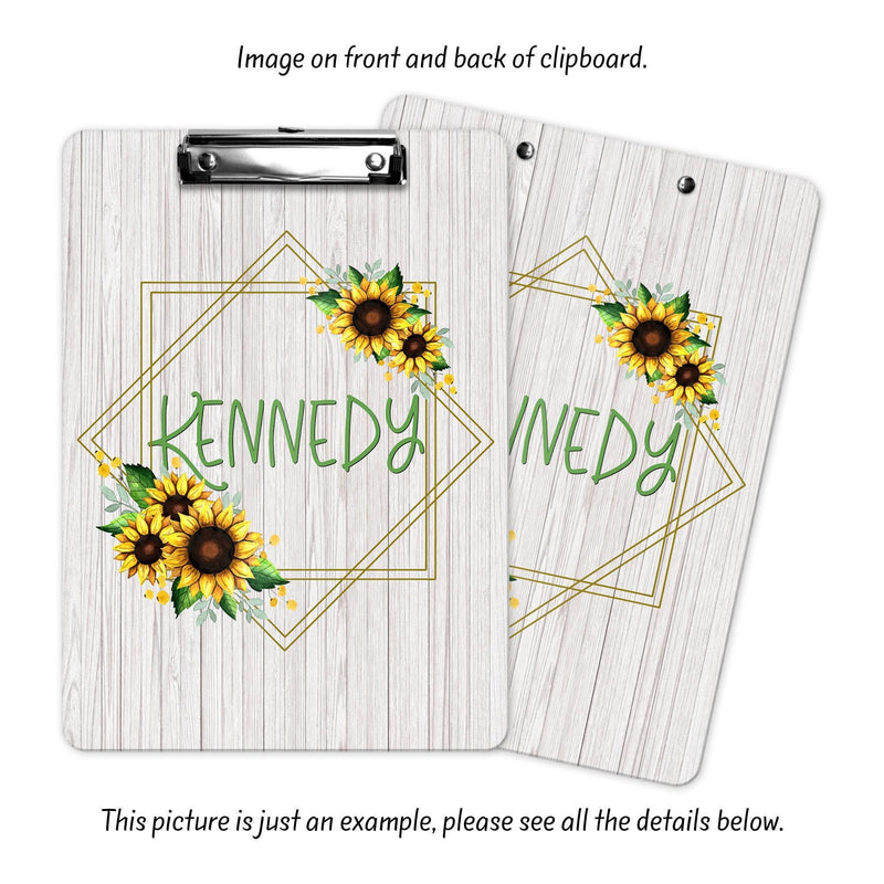 Sunflower Teacher Appreciation, Custom Clipboard, Monogram Clip Board, Monogram Teacher Gift, Personalized Office Gifts, Clip Board, CB27