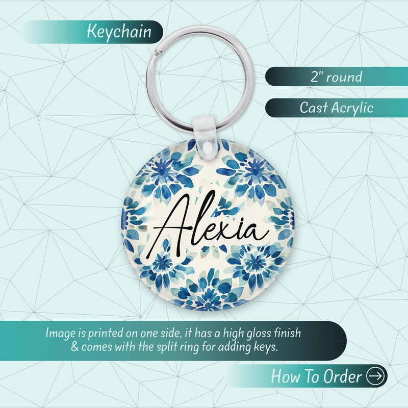 Custom Name Keychain – Cute Acrylic Keychain, Bridesmaid Gift, Shabby Chic Bag Charm