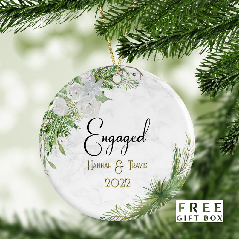 Personalized Mr and Mrs Christmas Ornament - Engagement Keepsake - Couples Gift