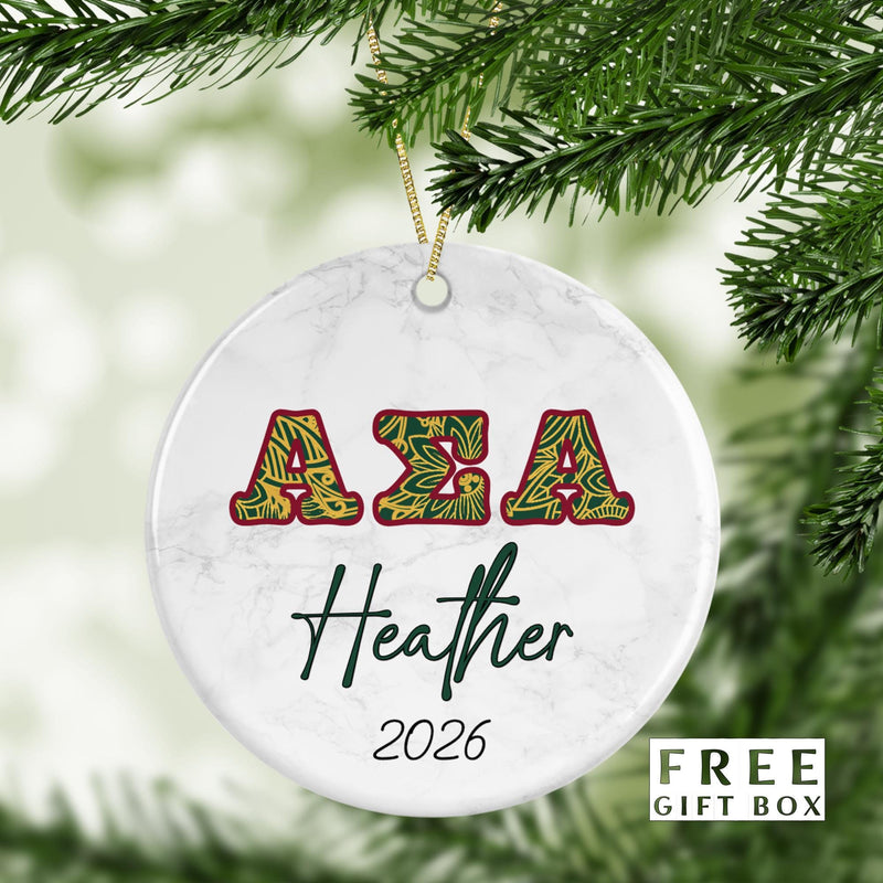 Alpha Sigma Alpha Sorority Ornament: Custom Greek Gift