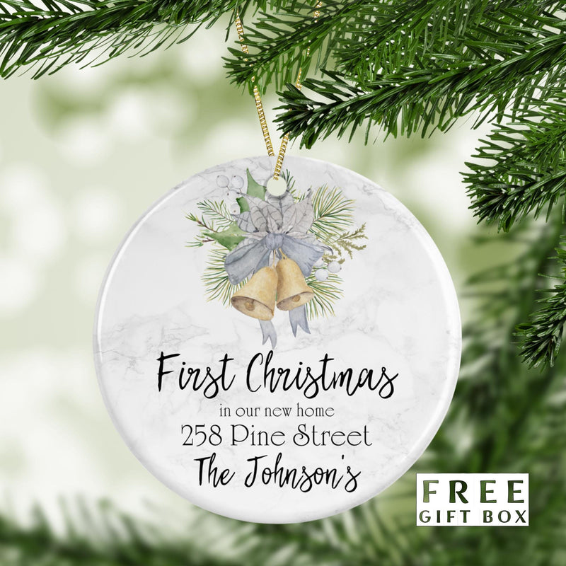 Just Married - Our First Christmas Custom Ornament - Personalized Wedding Keepsake
