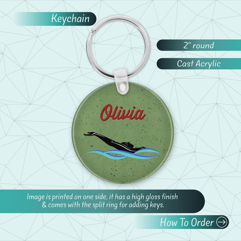 Backstroke Swim Team Keychain – Perfect Swimmer Gift