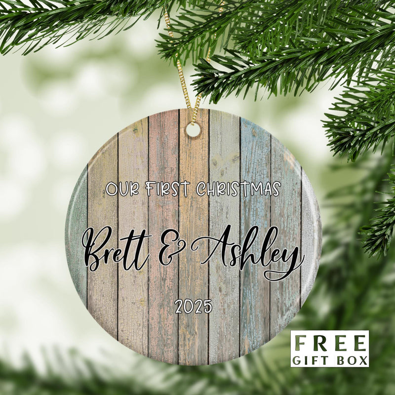 Our First Christmas Custom Couple Ornament - Perfect Stocking Stuffer