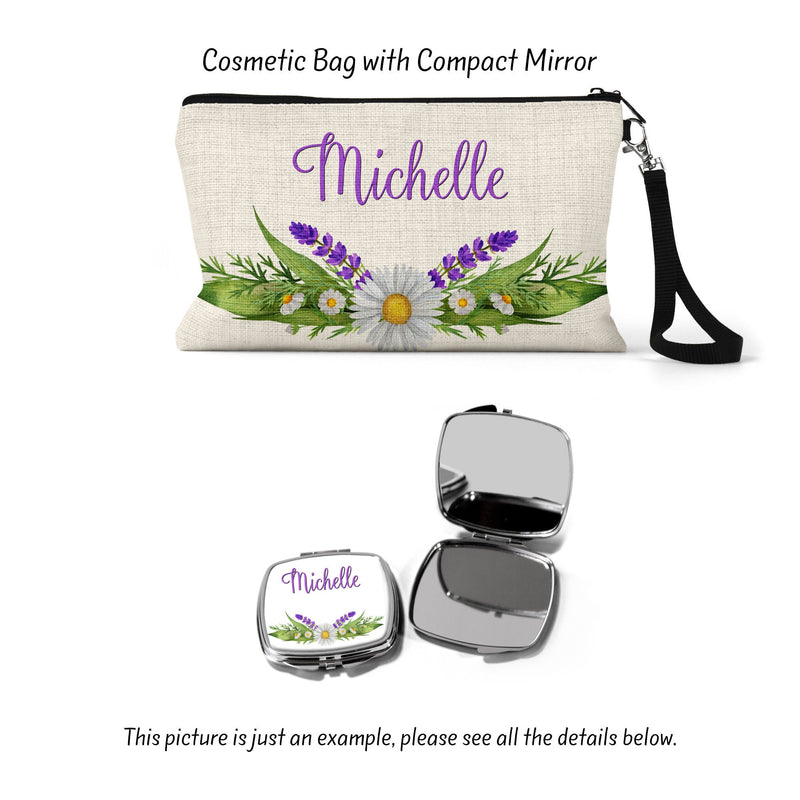 Daisy Makeup Bag, Chamomile, Daisies, Cosmetic Bag, Bridesmaid Gift, Wife Gift, Girlfriend Gift, Birthday Gift, Gift For Her, CO53