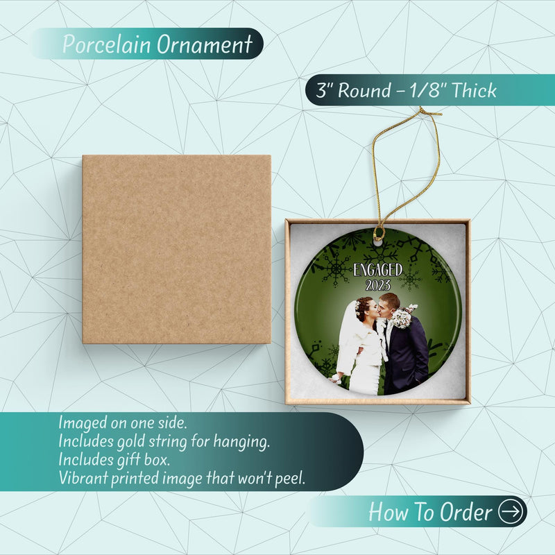 Custom Mr and Mrs Photo Ornament - First Christmas Engagement & Wedding Keepsake