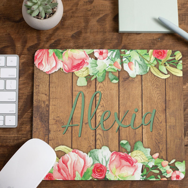 Floral Mouse Pad Personalized Mousepad Gift Birthday Gift Wedding Gift Unique Gift Personalized Gift Gift for Her Mom Gift MP65