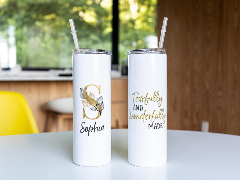 Fearfully and Wonderfully Made, Skinny Tumbler, Mothers Day Gift, Unique Gifts, Bridesmaid Gift, Bachelorette Party, Gift for Mom, DS19