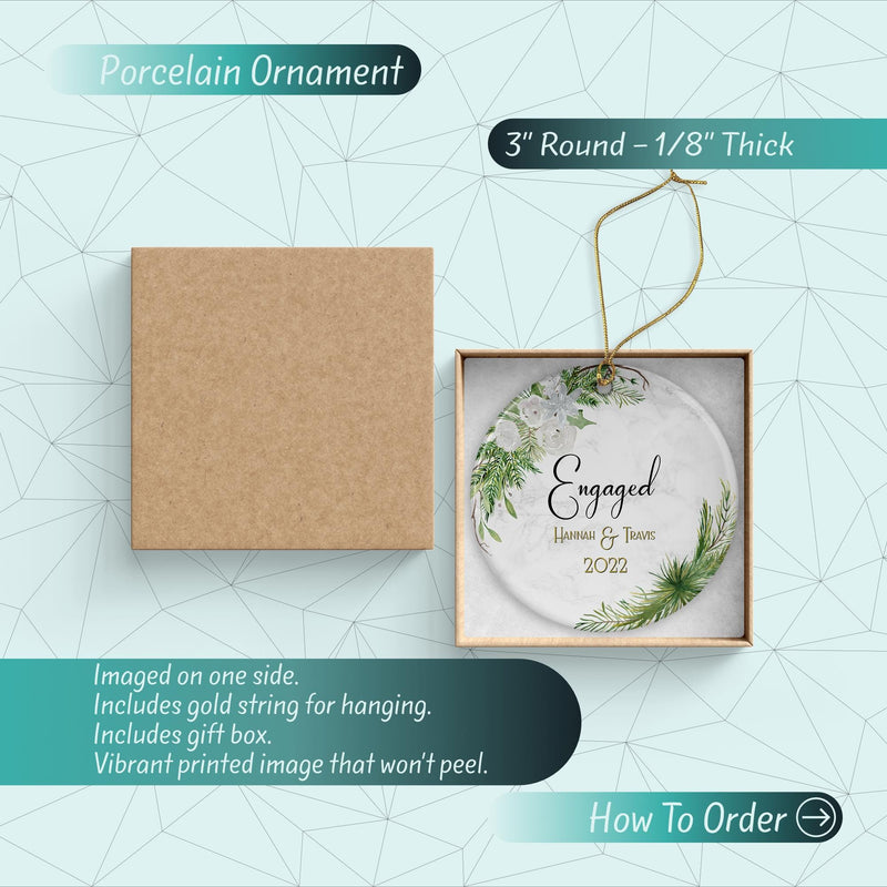 Personalized Mr and Mrs Christmas Ornament - Engagement Keepsake - Couples Gift