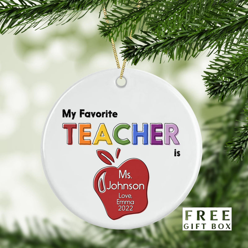 Personalized Teacher Ornament - Teacher Appreciation Gift Box