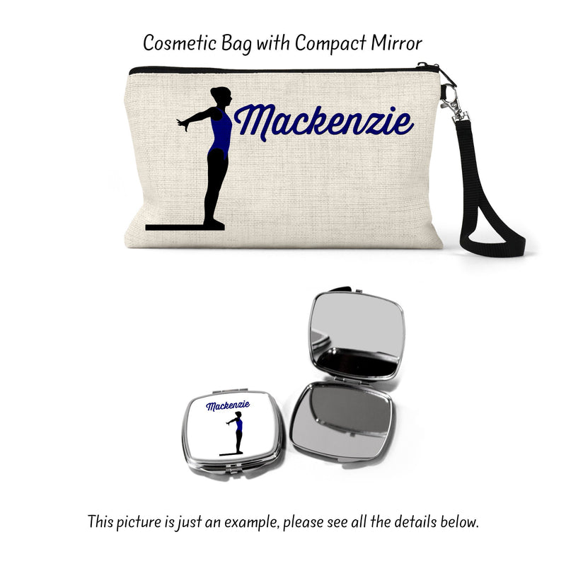 Linen Swimming Cosmetic Bag: Personalized Swimmer Gift