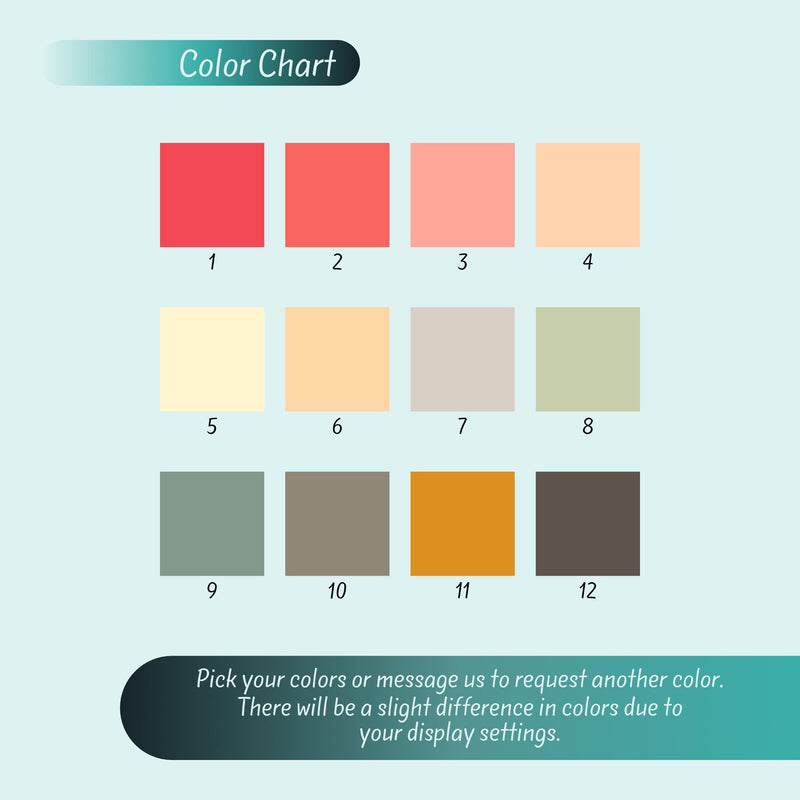 The image is a color chart displaying a variety of colors, likely used for selecting or requesting another color.