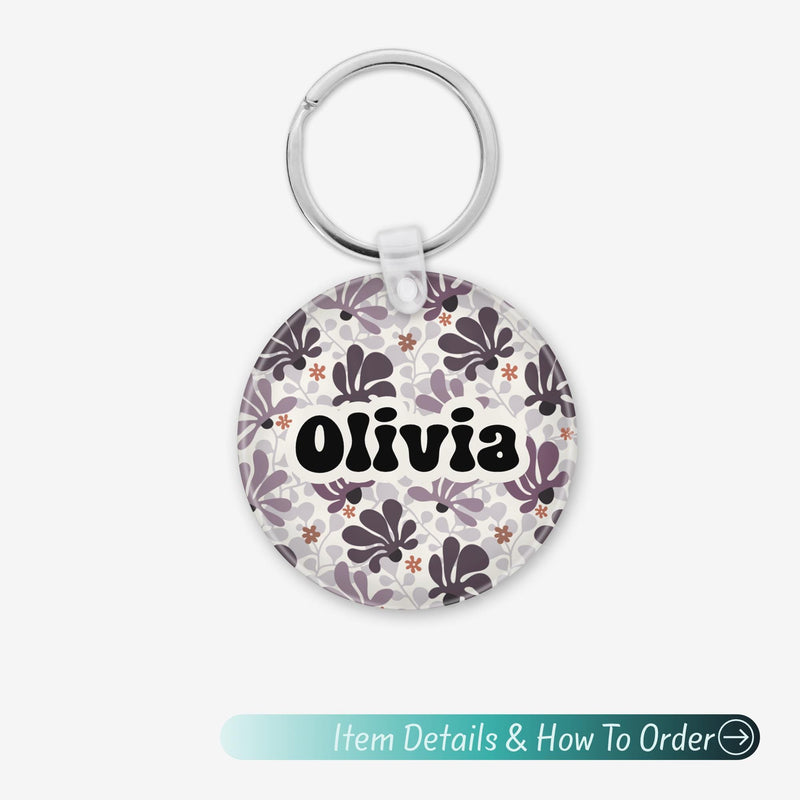 Custom Name Keychain – Cute Acrylic Keychain, Bridesmaid Gift, Shabby Chic Bag Charm
