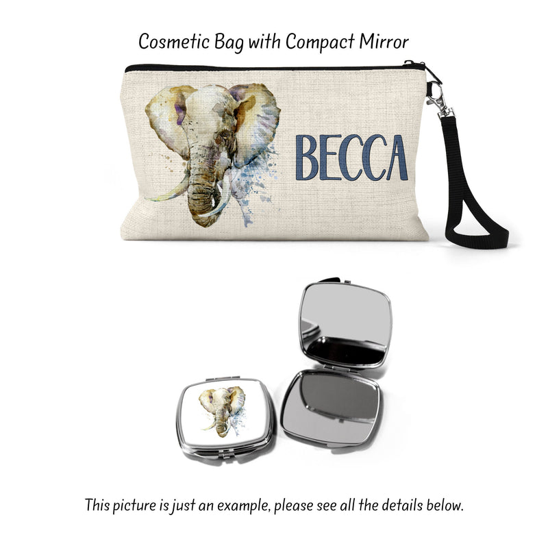 Elephant Cosmetic Bag: Linen Zipper Pouch, Travel Makeup Organizer