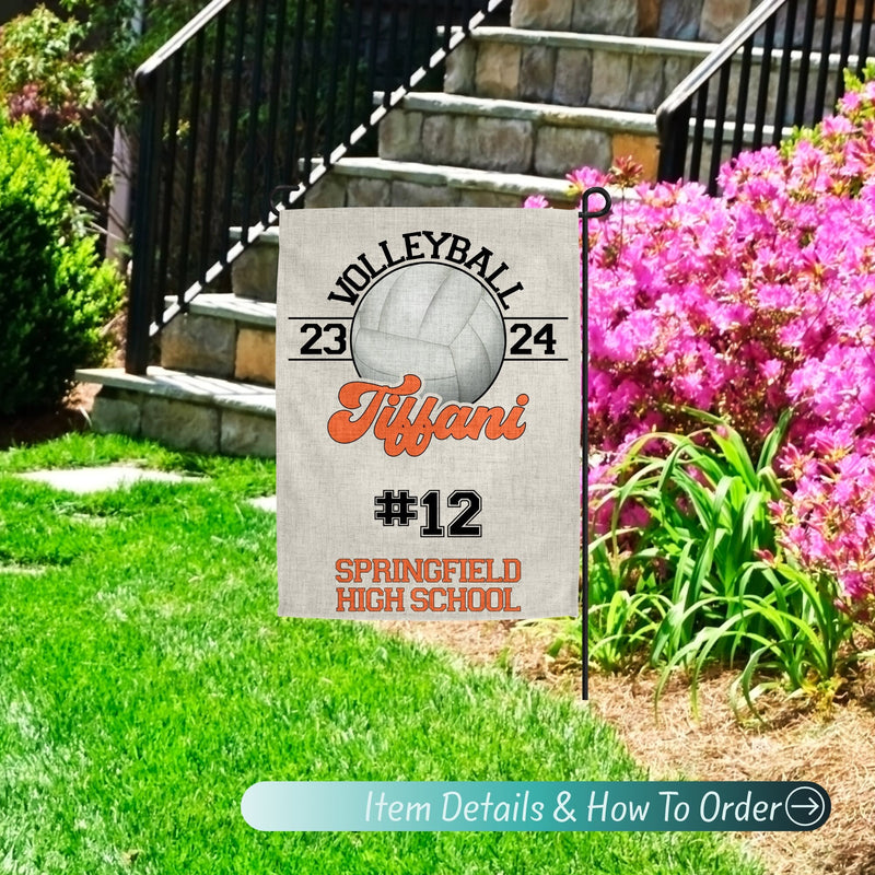 Senior 2024 Volleyball Garden Flag: Personalized Linen Decor