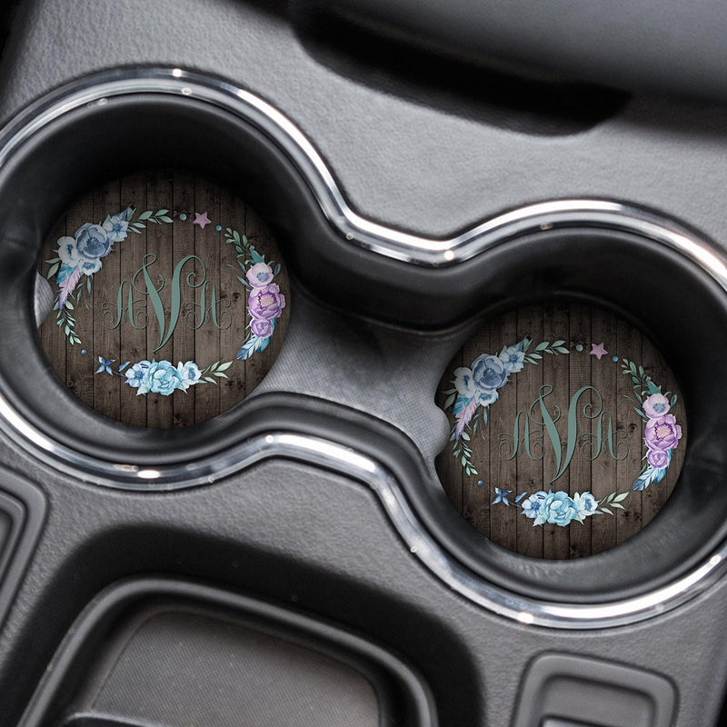 Boho Car Coasters - Cute Custom Coaster Set for Car Decor & Wedding Favors