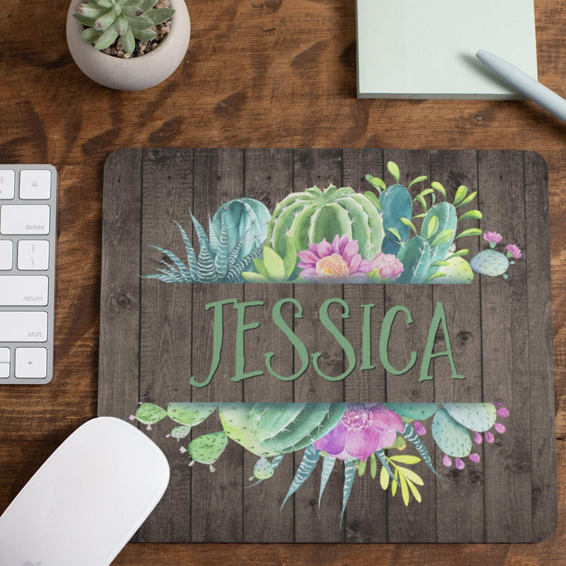 Cactus Mouse Pad Personalized Mousepad Birthday Gift Wedding Gift Unique Gift Personalized Gift Gift for Her Mom Gift MP75