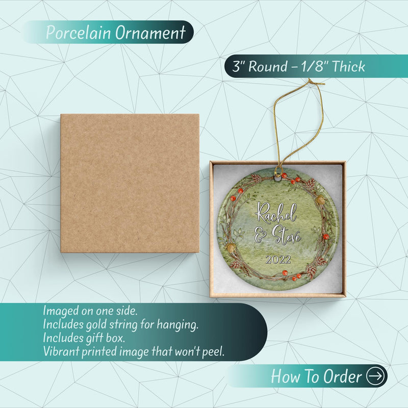 Our First Christmas Keepsake - Custom Wedding Ornament for Newlyweds