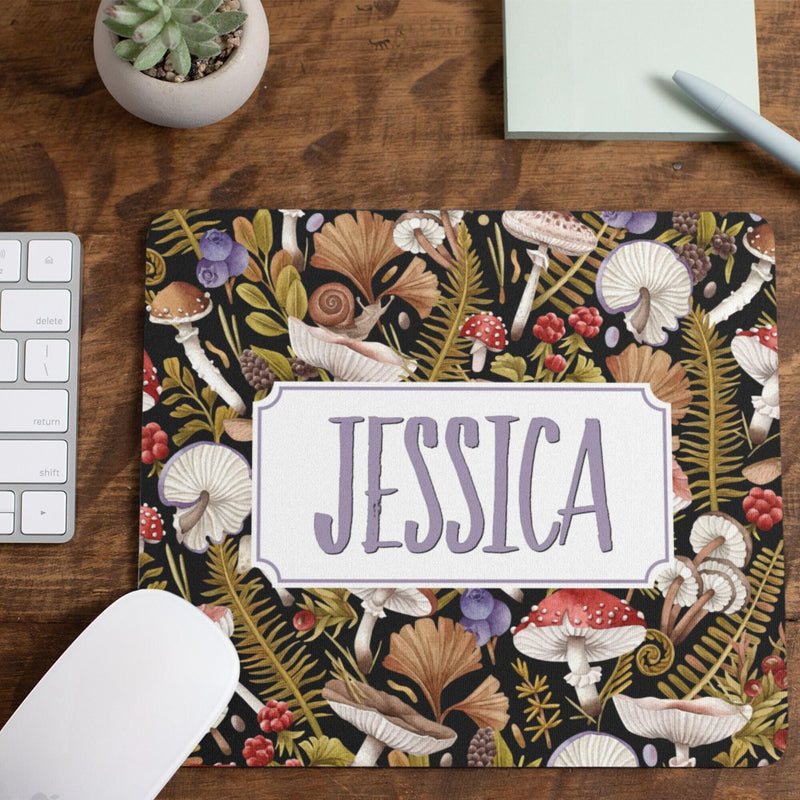 Botanical Mushroom Personalized Mouse Pad: Unique Desk Decor