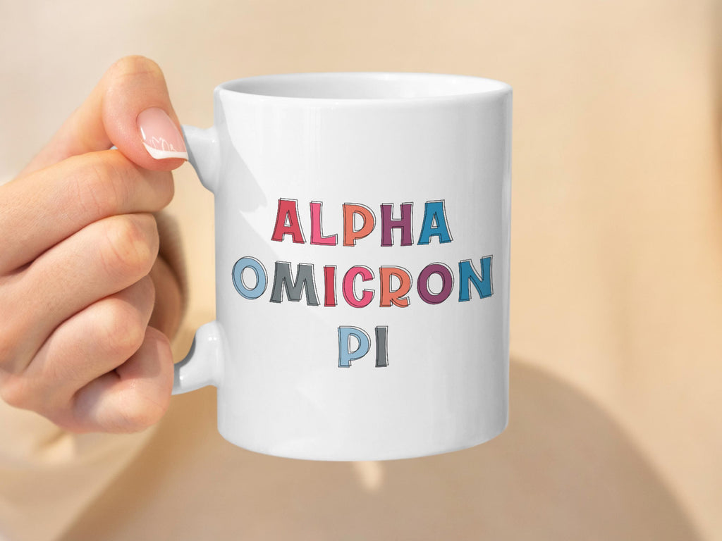 Alpha Omicron Pi Sorority Mug – Perfect Sorority Gift! – The Letter Gift  Shop