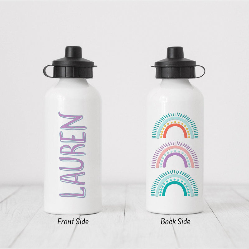 Rainbow Personalized Water Bottle: 20oz Aluminum Sports Bottle