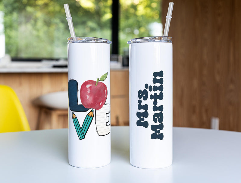 Personalized Teacher Tumbler: 20oz Insulated Coffee Cup