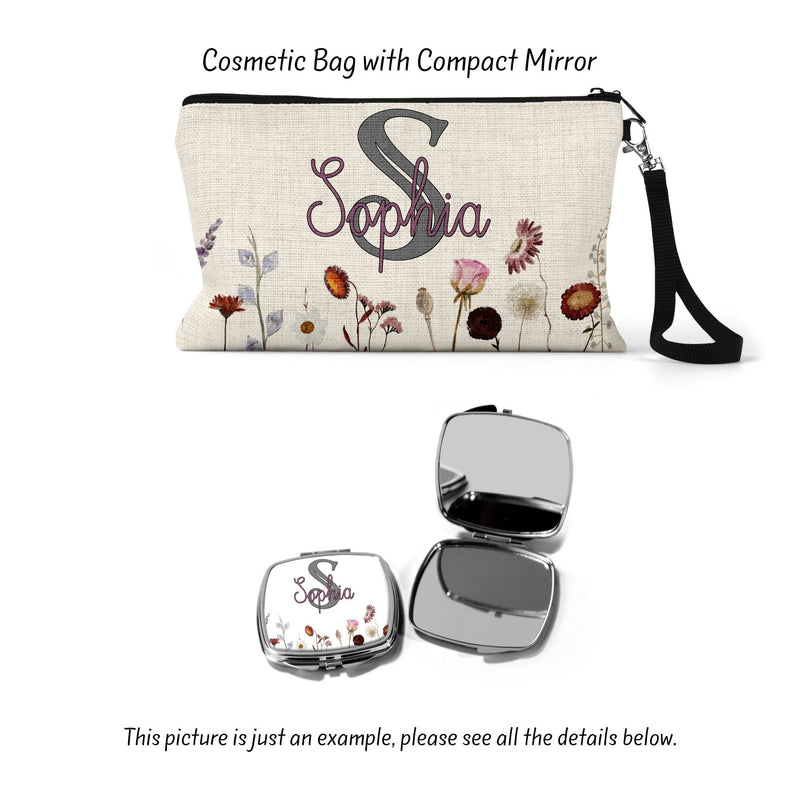 Monogram Makeup Bag: Linen Cosmetic & Travel Pouch