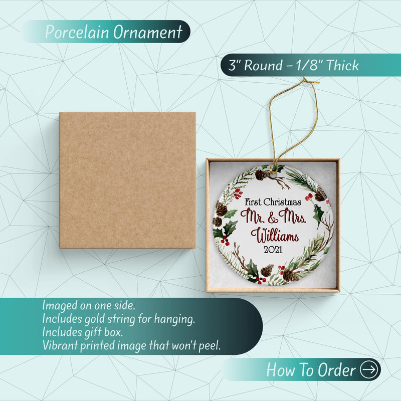 Our First Christmas Custom Couple Ornament - Perfect Stocking Stuffer