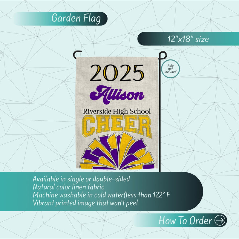 2025 Graduation Cheer Garden Flag: Linen Senior Gift