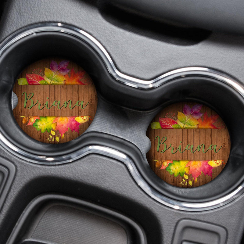 Car Coasters, Autumn Coaster, Personalized Gift, Anniversary Gift, Monogram Coasters, Wedding Gift, Car Accessories, Coasters Sets, CC48