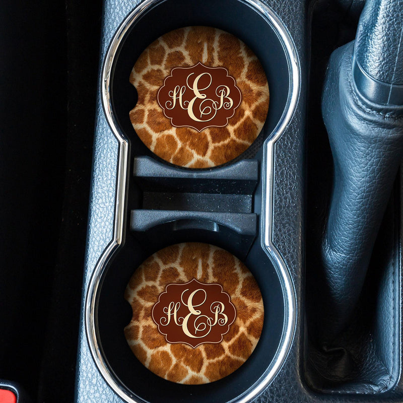 Car Coasters, Giraffe Coasters, Personalized Coaster, Anniversary Gift, Monogram Coasters, Wedding Gift, Monogrammed Gifts, CC65