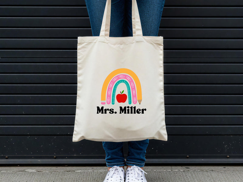Personalized Teacher Canvas Tote Bag: Appreciation Gift
