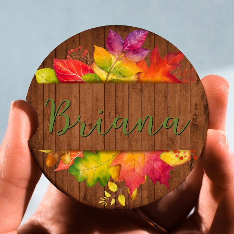 Car Coasters, Autumn Coaster, Personalized Gift, Anniversary Gift, Monogram Coasters, Wedding Gift, Car Accessories, Coasters Sets, CC48