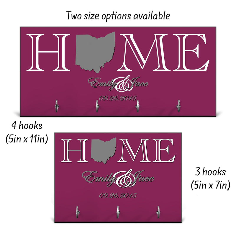 Personalized Housewarming Gift, New Home Gift, Key Holder, Key Rack, Key Hanger, Monogrammed Wedding Gift, Key Wall Organizer, KH22