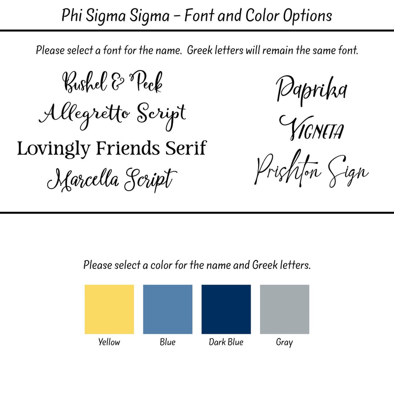 Phi Sigma Sigma Ornament: Custom Porcelain Greek Gift