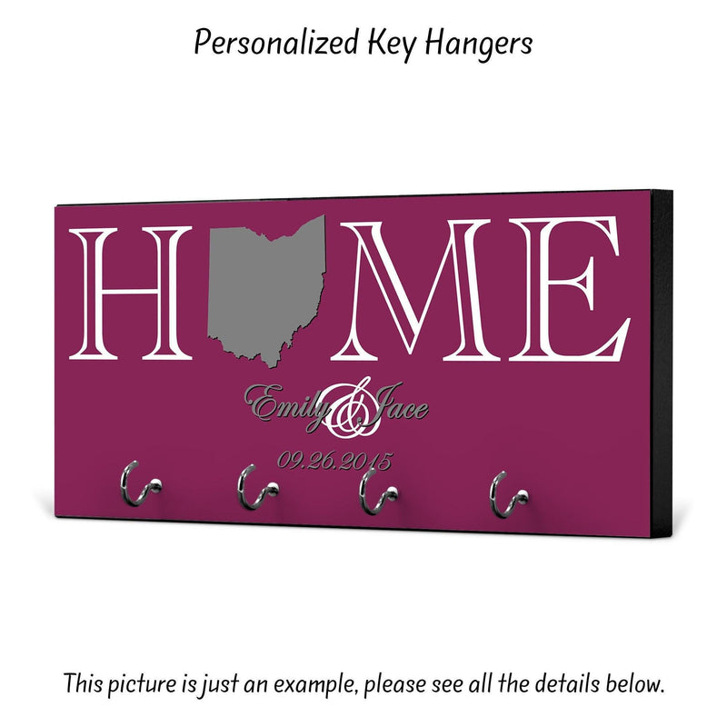 Personalized Housewarming Gift, New Home Gift, Key Holder, Key Rack, Key Hanger, Monogrammed Wedding Gift, Key Wall Organizer, KH22