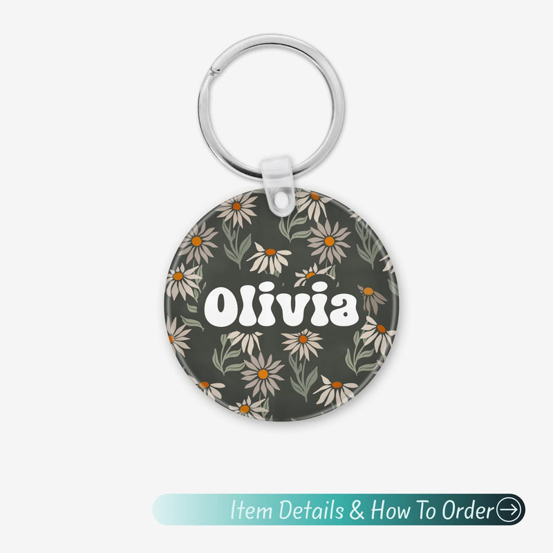 Custom Name Keychain – Cute Acrylic Keychain, Bridesmaid Gift, Shabby Chic Bag Charm