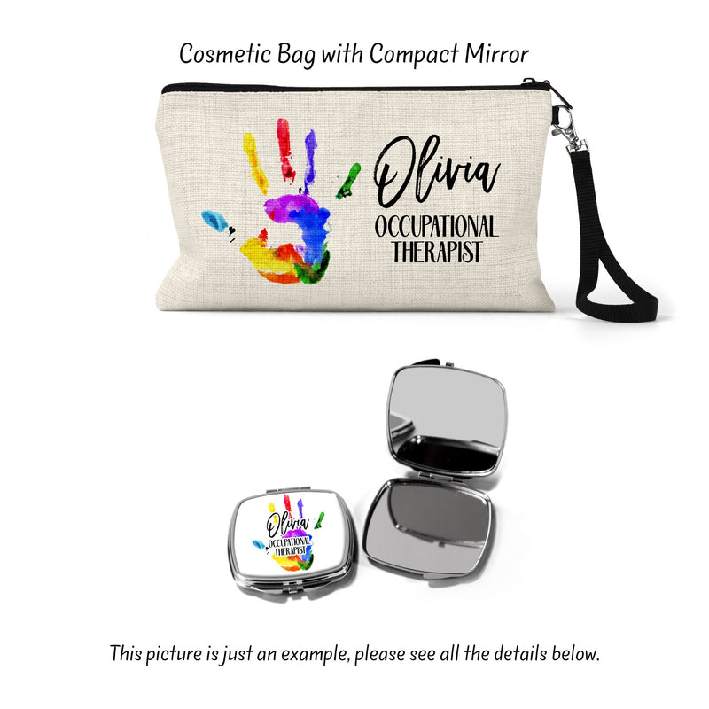 Occupational Therapist Gift: Personalized Linen Makeup Bag