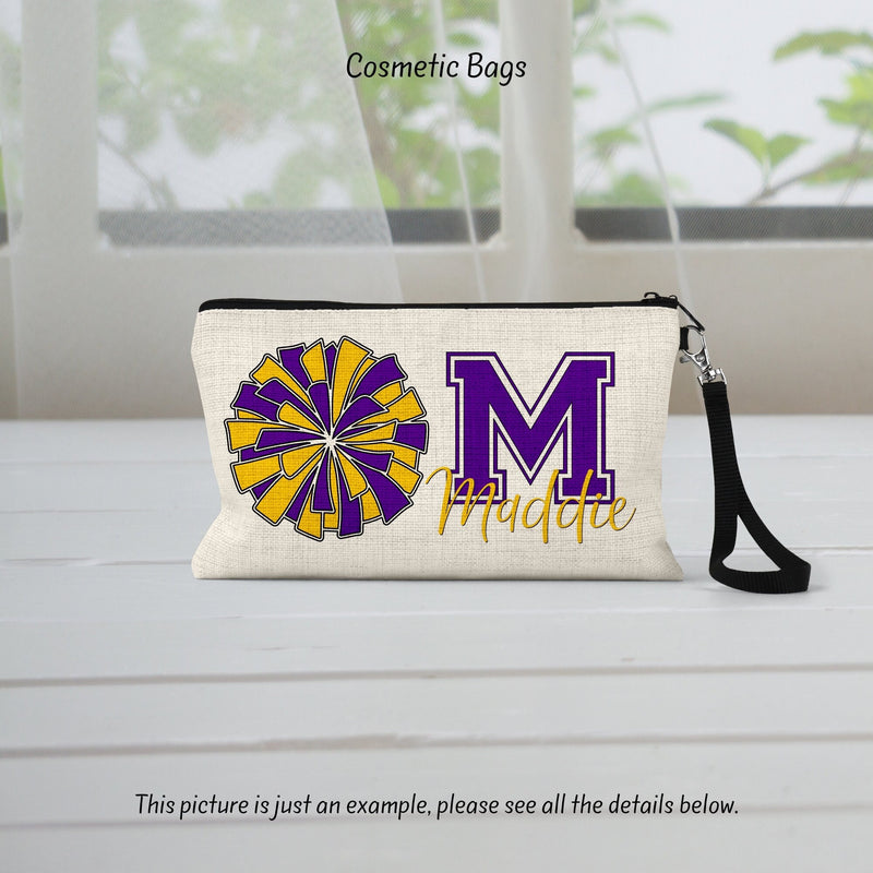 Cheer, Cheerleader Bag, Cosmetic Bag, Cheer Gift, Cheerleader Gift, Gift For Her, CO65