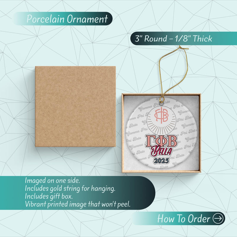 Gamma Phi Beta Sorority Ornament: Custom College Merch for Big Little Sorority Gifts