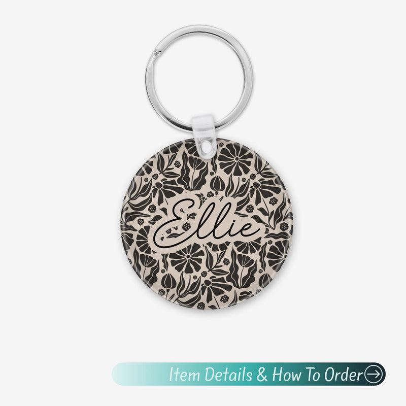 Custom Name Keychain – Cute Acrylic Keychain, Bridesmaid Gift, Shabby Chic Bag Charm