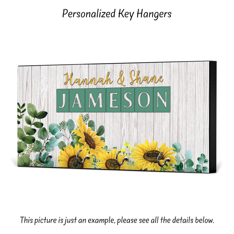 Sunflower Key Holder for Wall: Personalized Home Decor