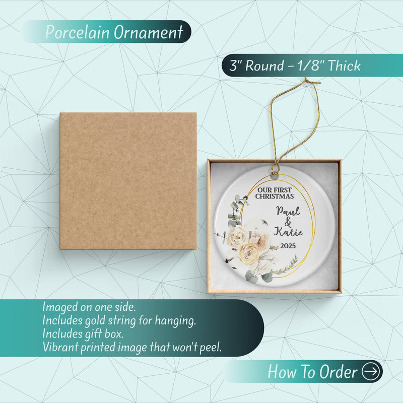 Our First Christmas Custom Couple Ornament - Perfect Stocking Stuffer