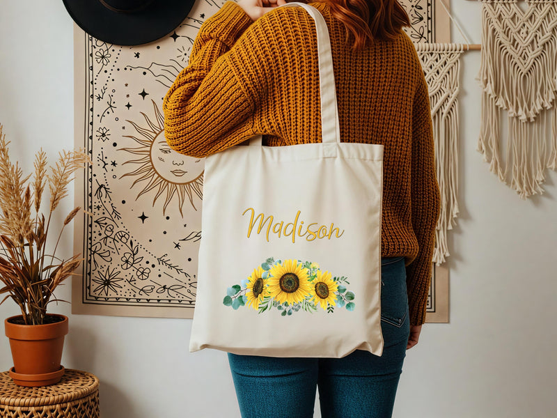 Sunflower Tote Bag - Perfect Bridesmaid Proposal and Teacher Gift