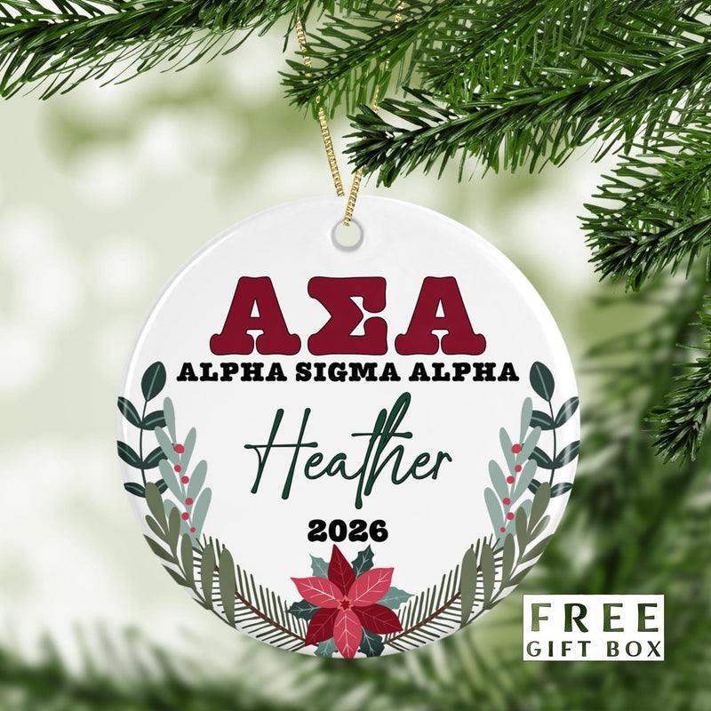 Alpha Sigma Alpha Sorority Ornament: Custom Greek Gift