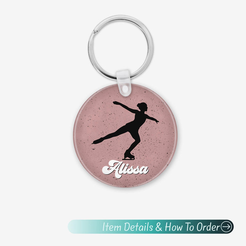 Figure Skater Keychain: Personalized Acrylic Ice Skating Gift