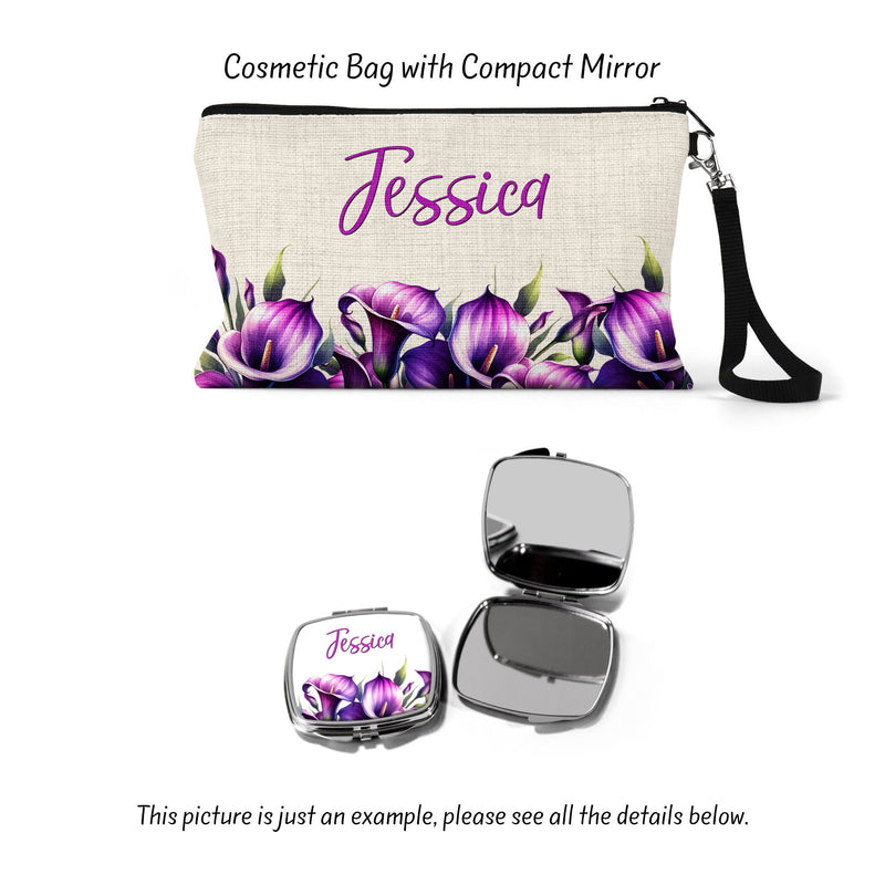 Calla Lily Spring Flowers Cosmetic Bag - Perfect Bridesmaid & Wedding Gift
