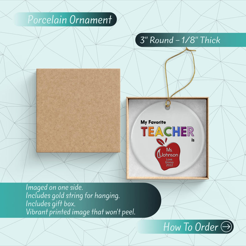 Personalized Teacher Ornament - Teacher Appreciation Gift Box