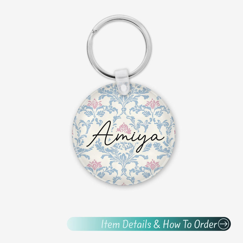 Custom Name Keychain – Cute Acrylic Keychain, Bridesmaid Gift, Shabby Chic Bag Charm