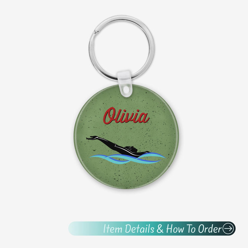 Backstroke Swim Team Keychain – Perfect Swimmer Gift